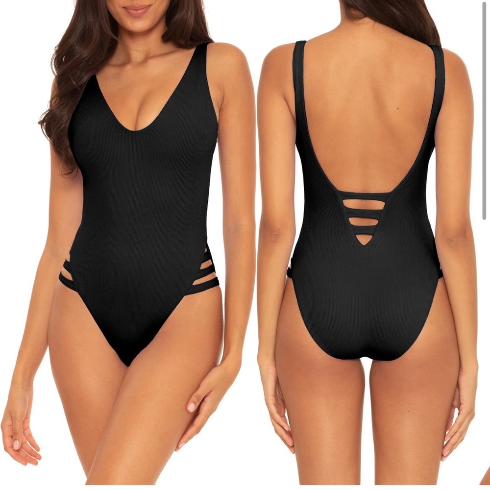 Becca by Rebecca Virtue plunge cutout one piece swimsuit